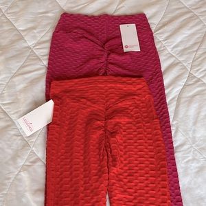 butt scrunch leggings bundle red and pink ❤️💕